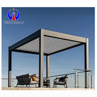 Abri en aluminium coupe-vent et imperméable avec toit à persiennes et structure robuste, design carré 3x3m pour le camping familial et les fêtes en plein air