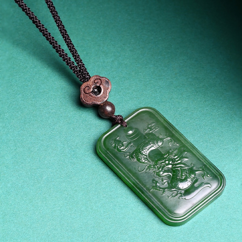 HMOIS Jade Jewelry Wholesale Real Dragon Jade Jewelry Green Jade Pendants for Women