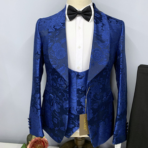 Trajes De Hombre africain <span class=keywords><strong>bleu</strong></span> marine <span class=keywords><strong>manteau</strong></span> pantalon affaires 3 pièces marié hommes costumes de mariage <span class=keywords><strong>pour</strong></span> hommes coupe ajustée - Product Image 3