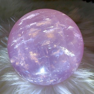 8.5-9cm Rose Quartz Healing Pink Crystal Sphere Natural Crystal Natural Rose Quartz Crystal Ball Sphere for Decor