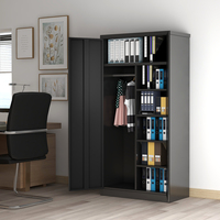 Armoire de Rangement de Bureau Métallique, Classeur en Acier, Placard Métallique avec 2 Portes et 4 Étagères Réglables