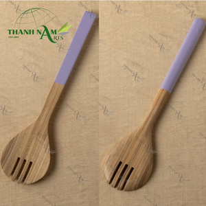 Cuchara de bambú para ensalada hecha a mano ecológica, utensilios de cocina al por mayor, vajilla de fiesta a precio barato hecha en Vietnam - Product Image 1