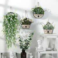 Guirlande de verdure artificielle en eucalyptus blanc, plantes en plastique pour la décoration intérieure et extérieure de mariages et de fêtes, fleurs suspendues artificielles