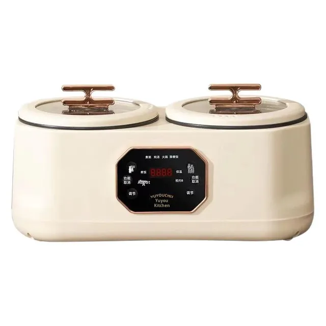Multifunctional Dual Pot Stainless Steel Electric Cooker Plastic Dual Control Digital Timer Smart Rice Cooker for Household