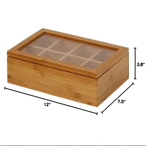 Boîte de rangement rectangulaire de bureau avec compartiments, couvercle à rabat pour l'emballage du thé et du café, utilisation alimentaire, acrylique transparent - Product Image 2
