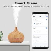 Diffuseur d'arômes intelligent WiFi SMATRUL Tuya, humidificateur d'air ultrasonique à huile essentielle de 400 ml avec contrôle par application, lumière LED et générateur de brume