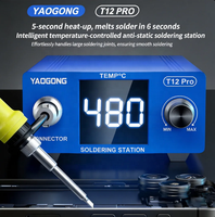 Station de soudage T12 Pro 75W haute puissance avec écran numérique et fonction de mise en veille automatique pour la réparation de circuits électroniques DIY PCB SMD