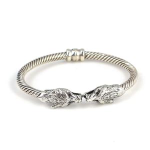 Wolf Head Twisted <b>Mens</b> <b>Bracelet</b> Romantic Spring Clasp Handmade Turkish Jewelry - Product Image 2