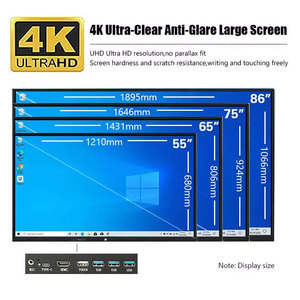Tableau blanc numérique interactif HONGNUO 75'' <span class=keywords><strong>86</strong></span>'' pour salle de classe, écran tactile 20 points, panneau plat intelligent, tableau blanc interactif - Product Image 2