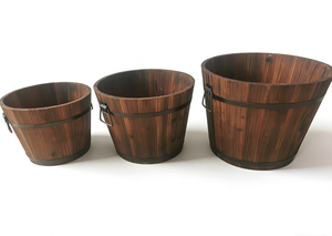 Bac à plantes en bois Hot Barrel <span class=keywords><strong>avec</strong></span> trous de drainage, pour intérieur et extérieur, jardinières surélevées décoratives pour plantes, herbes et légumes, application <span class=keywords><strong>jardin</strong></span> - Product Image 2