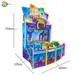 Machine de jeu d'arcade interactive de tir à la cible avec héros de dessins animés, à monnayeur, 3 joueurs, avec tir au pistolet et système de rédemption de tickets - Product Image 3