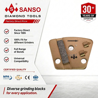 Disques de meulage pour sols en béton Sanso 8 mm Modèle AS-1/4PCD*2+BA Trapezoids PCD avec segment de barre premium ASL HTG Diamatic CPS
