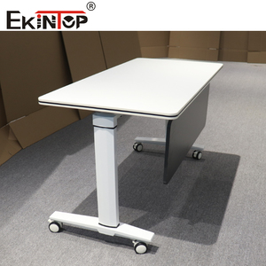 Sinonis Folding Laptop <b>Desk</b> Training Office <b>Table</b> <b>Foldable</b> Study <b>Desk</b> Conference Room <b>Desk</b> with Wheels - Product Image 4