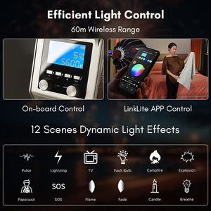 Kit de Iluminación de Video TOLIFO PL-200B AC 200W, Iluminación Continua para Fotografía con Softbox y Soporte de 60CM, Kit de Luz de Estudio Bicolor - Product Image 6