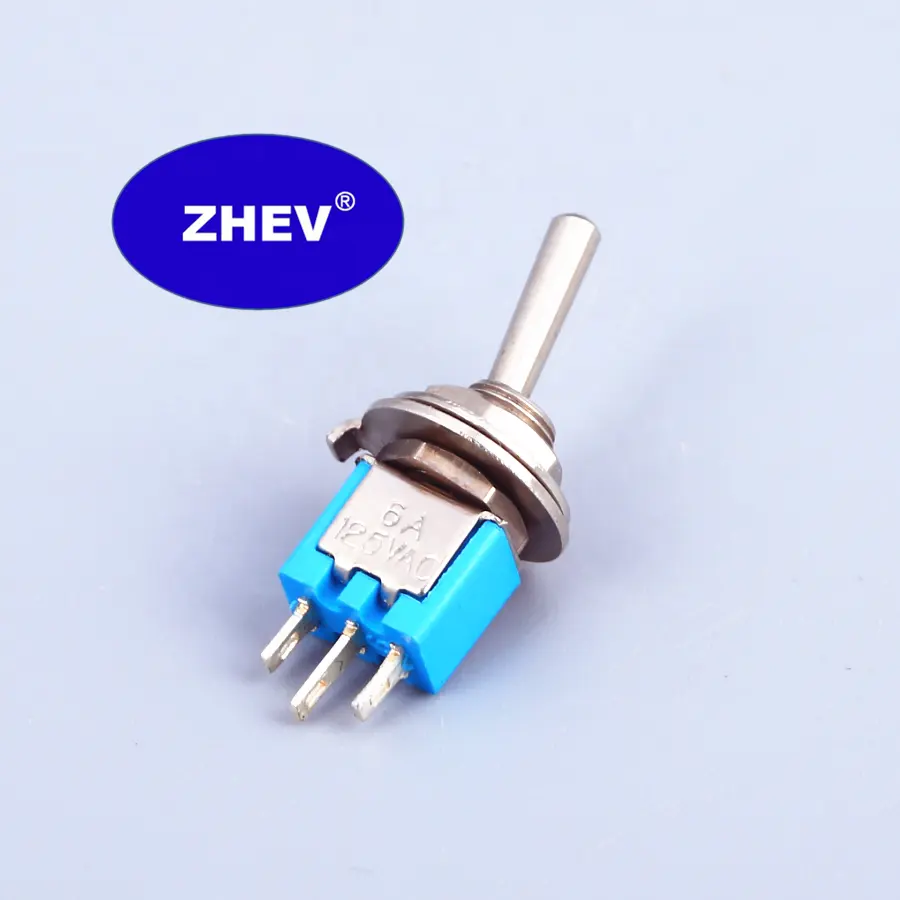 6MM SMTS-102 SPDT Blue Toggle Switch With 3 Pin ON-ON Mini