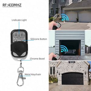 Télécommande universelle à bouton-poussoir métallique ABCD / Verrouillage/Déverrouillage 4 boutons 433 MHz pour ouvre-porte de garage - Product Image 2