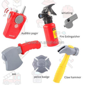 Giocattolo del Costume del pompiere del pompiere <span class=keywords><strong>dei</strong></span> bambini lavabili Premium per i bambini con il martello dell'artiglio dell'ascia dell'estintore della maglia della tenda - Product Image 5