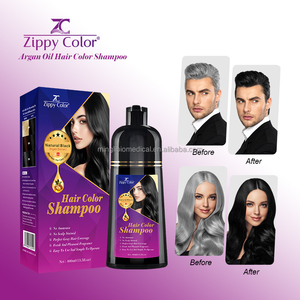 Shampoo colorant pour cheveux à l'huile d'argan avec formule crème 3-en-1 pour couvrir les cheveux noirs et gris, sans colorant, couleur longue durée - Product Image 5