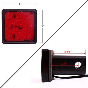 CZC AUTO <b>Red</b> Lens Trailer Hitch Cover 12 <b>LED</b> Brake <b>Light</b> 2 Inch Receiver Fit - Product Image 3