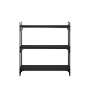 Librería Metálica Negra de 3 Niveles, 31.5x11.8x33.9 Pulgadas, Diseño Moderno y Minimalista, Ahorro de Espacio, Mueble para Sala de Estar - Product Image 1