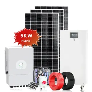 MinDing 태양 좋은 할인 3kw 5kw 8kw 하이브리드 태양 광 시스템 550w 태양 전지 패널 5kw 배터리 저장 태양열 시스템 가정용