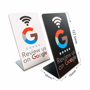 Cartes PVC NFC personnalisées avec logo, 13,56 MHz, NFC213/215/216, anti-métal, étanches, ISO 1K, programmables, pour réseaux sociaux et avis clients - Product Image 2