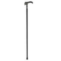 Canne de marche élégante pour gentleman, en métal décoratif, avec tête de crâne noire en forme de T