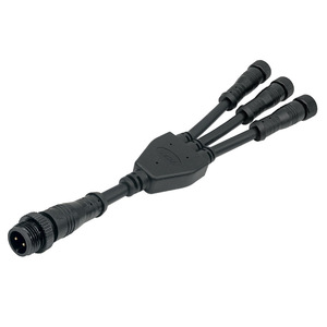 Câble Répartiteur Étanche M12 1 vers 3 Mâle-Femelle 2 Broches à Verrouillage Fileté IP67 pour Capteur Éclairage LED Automatisation OEM - Product Image 3