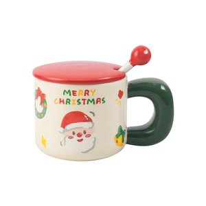 Usine en gros mignon motif d'arbre de Noël tasse de <span class=keywords><strong>vacances</strong></span> personnalisée tasse à café en céramique avec couvercle tasse de cadeau de Noël - Product Image 5