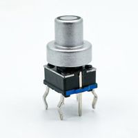 Sakelar Tombol Tekan Kuningan Bercahaya dengan Basis Putih dan LED Merah Mini dengan Penutup, Dikirim Langsung dari Pabrik