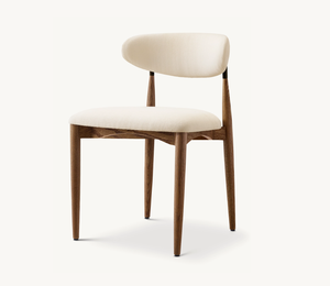 Silla de Comedor Arno de Tela Sassanid OEM con Diseño Moderno de Mediados de Siglo en Roble Marrón y Latón Estilo Americano - Product Image 4