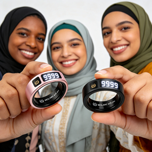 Bague Intelligente avec Écran LED Courbé Sans Soudure et Application pour la Prière Musulmane, Design Moderne, Étanche et Personnalisable - Idée Cadeau Islamique - Product Image 3