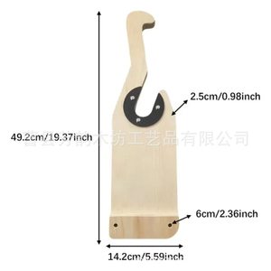 Solid Wood Barbell Rack <b>Weight</b> <b>Storage</b> Holder Non Slip Handle Durable Fitness Equipment - Product Image 4