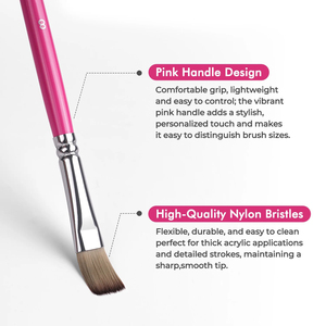 Pinceau de <span class=keywords><strong>peinture</strong></span> professionnel en acrylique Fontainebleau, différentes tailles, rose, pour artiste, avec sac de rangement pour pinceaux - Product Image 3