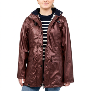 Chaqueta Cortavientos Larga Holgada con Capucha para Mujer, Otoño 2026, Casual, Ecológica, con Estampado Floral, Tejida en Poliéster, Bordada - Product Image 3