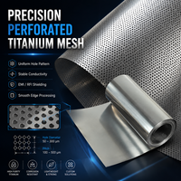 Feuille perforée en maille de titane GR1 GR2 ASTM B265 pour filtration, isolation acoustique, blindage EMI, aérospatiale, sur mesure OEM
