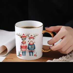 Mug en céramique à sublimation Topjlh avec logo personnalisé, bord doré, 11 oz, impression photo vibrante pour la marque de <span class=keywords><strong>café</strong></span>, les magasins de détail, les cadeaux promotionnels - Product Image 2