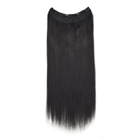 Une pièce sans couture européenne vierge femme cuticule alignée Ombre cheveux longs raides fait à la machine en forme de U extension de cheveux Topper