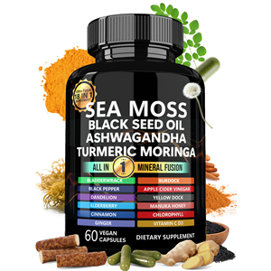 18 dalam 1 Suplemen Diet <span class=keywords><strong>Herbal</strong></span> Ekstrak Vitamin Jahe Kunyit <span class=keywords><strong>Moringa</strong></span> Ashwagandha Minyak Biji Hitam Rumput Laut 60 Kapsul - Product Image 1