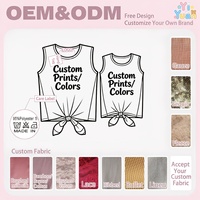 ODM Maßgeschneiderte Designs Mutter-Tochter Passende Lässige Gestrickte Knoten-Tanktops Eltern-Kind-Outfit Sommer Ärmellose Kleidung Großhandel