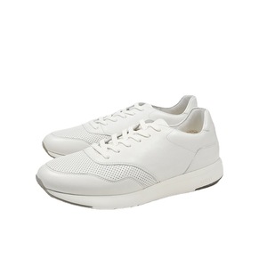 Fabricant de baskets personnalisées, dernières baskets plates en cuir respirant de style sportif, baskets blanches décontractées pour hommes et femmes - Product Image 1