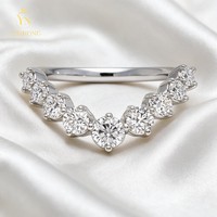 Nouvelle bague en argent S925 VVS1 avec moissanite taille circulaire, design vague courbe, pour femme, idéale pour demande en mariage, mariage, fête, banquet