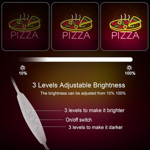 LED neon pizza shop indoor directional <b>sign</b> restaurant window ambient light luminous letter <b>sign</b> directional light LED <b>sign</b> - Product Image 3