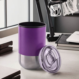 Gobelet à café isolé 350ml Double paroi en acier inoxydable gobelet de voyage tasse à bière Auto bureau sans BPA avec doublure en plastique - Product Image 2