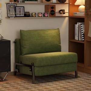 Canapé-<span class=keywords><strong>lit</strong></span> moderne pliable de haute qualité à double usage avec cadre métallique et tissu écologique, idéal pour appartement et chambre à coucher - Product Image 6