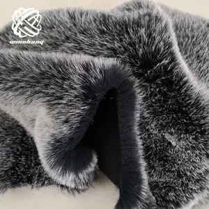 Fur Coat Faux Fur Fabric China Manufacturer High Pile Black Tip Dye White Faux Fur Fabric For Garment Home Textile Coat