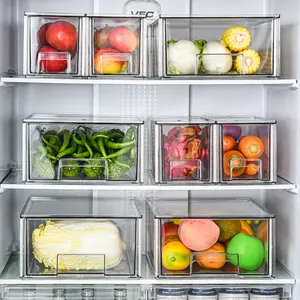 식품 종류 냉장고 정리기에 사용되는 공장 도매 플라스틱 보관 서랍 주방
