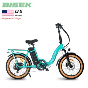 USA Warehouse 2024 New OEM ODM 500w 750w Ebike Hub Motor Fat Tire Electric Folding Bike Electric City Bicycle