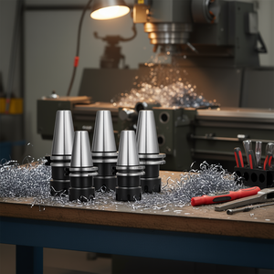 Juego de 5 piezas de portabrocas CNC Cat40 ER32 de acero inoxidable para fresadora y torno con cono Morse y varilla de sujeción - Product Image 2