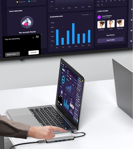 USB C Hub 5 1 Type C <strong>Adapter</strong> for MacBook <strong>Notebook</strong> Laptop 4K HD Screen-on/off Button 100W Fast Charge PD USB 3.0 Interface Stock - Product Image 4